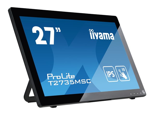 IIYAMA T2735MSC-B3 68,58cm 27Zoll PCAP 10P Touch 1920x1080 IPS panel Flat Bezel Free Glass Front VGA HDMI DP USB 3.0-Hub