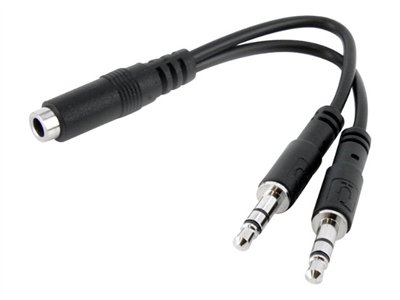StarTech.com 3.5mm 4 Pin to 2x 3 Pin 3.5mm Headset Splitter Adapter