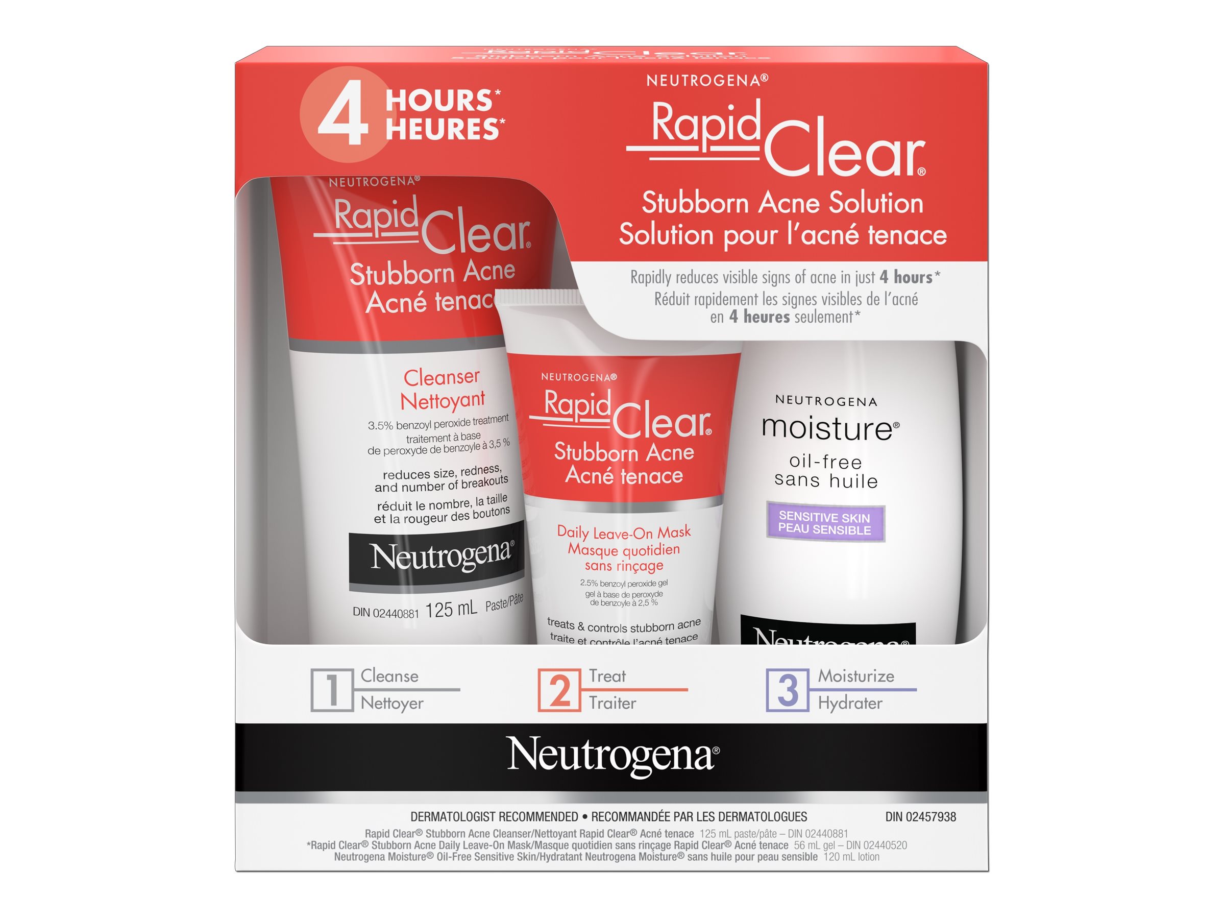 Neutrogena Rapid Clear Stubborn Acne Solution Kit - 3 piece | London Drugs