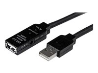 StarTech.com Cable de Extensión Alargador de 15m USB 2.0 Hi Speed Alta Velocidad Activo Amplificado - Macho a Hembra USB A - Negro