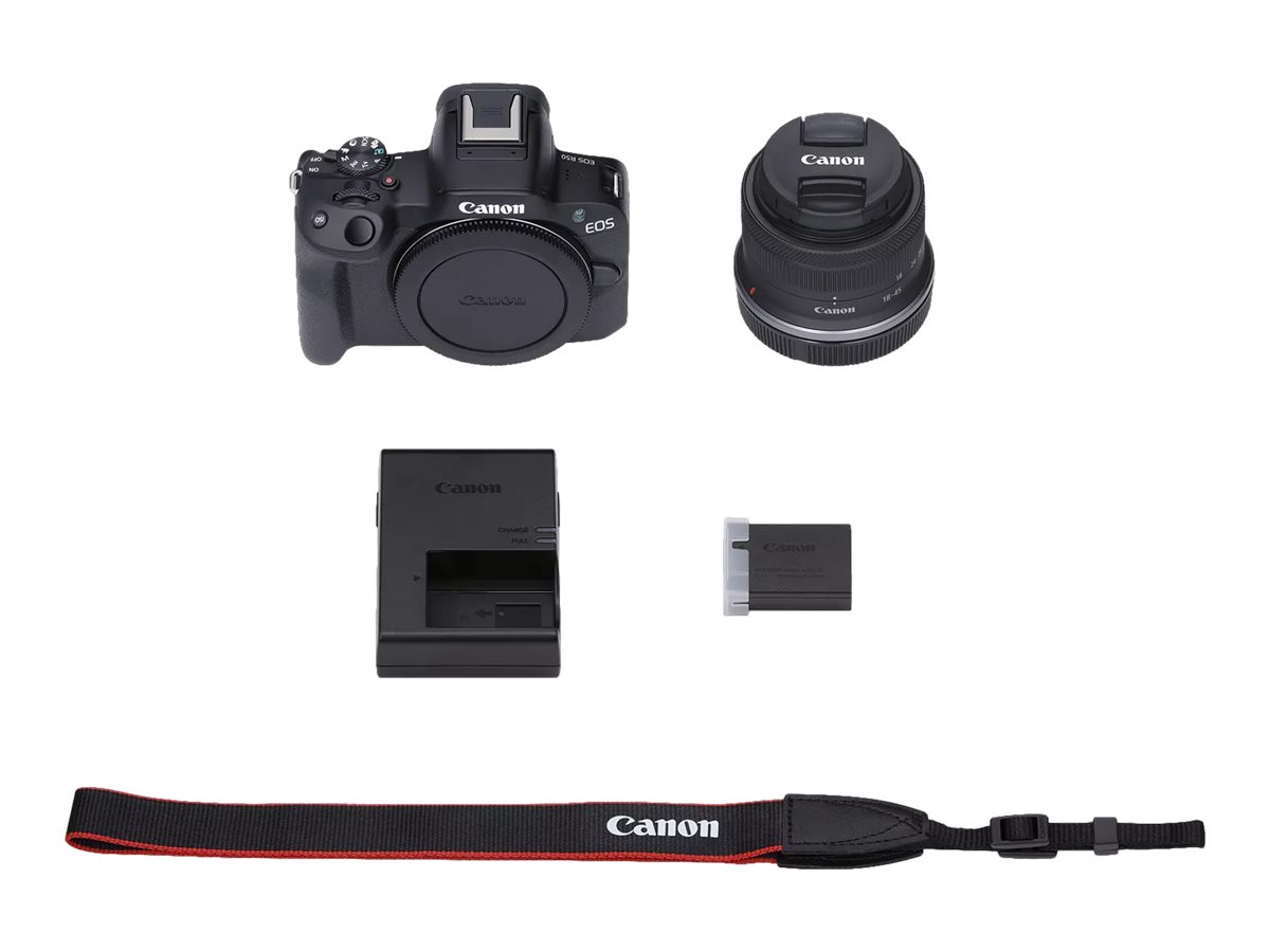 Canon EOS R50 Mirrorless Digital Camera with RF-S18-45mm F4.5-6.3 IS STM  Zoom Lens - 5811C012