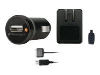 Kensington Wall & car charger for iPod & iPhone - Câble pour iPhone / chargement iPod/ données avec kit d'adaptateur d'alimentation CA et pour voiture