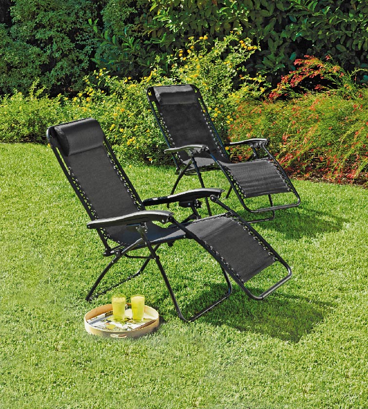 Argos Home 2 Pack Of Garden Loungers Black Chairs And Enjoy Your Garden